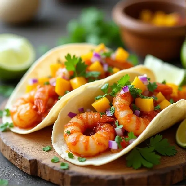 fish food:  Spicy Shrimp Tacos